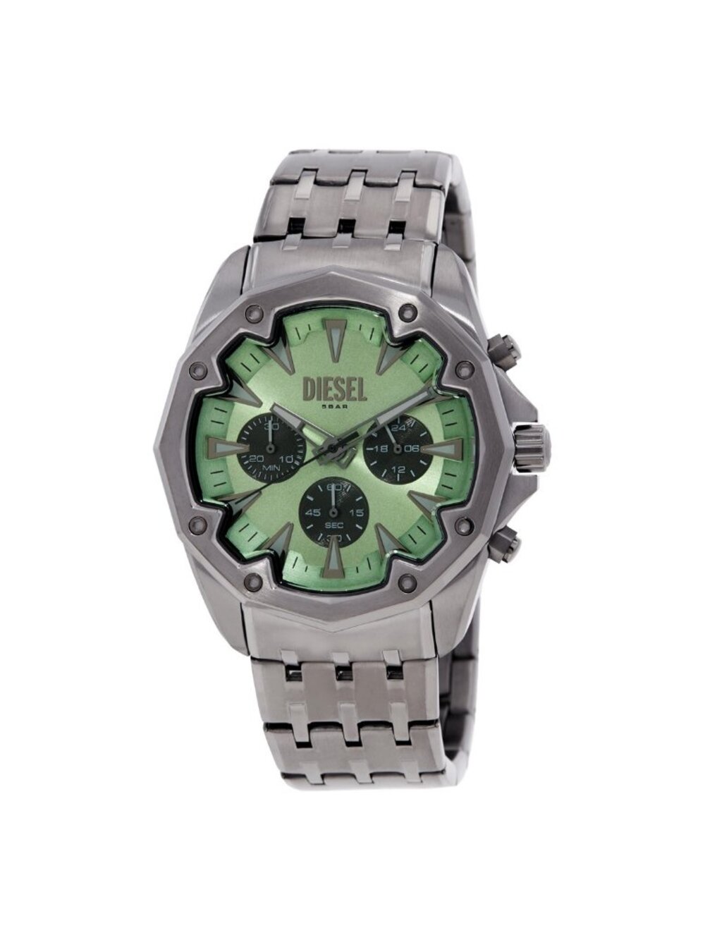 NWT Diesel Stinger Chronograph Quartz Green Dial Men's Watch